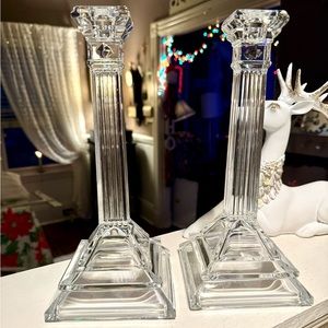 Lead Crystal Candlestick Holders (pair)
